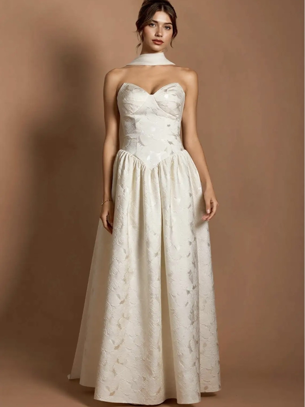 Astra French White Maxi Dress - Picture 4 of 9